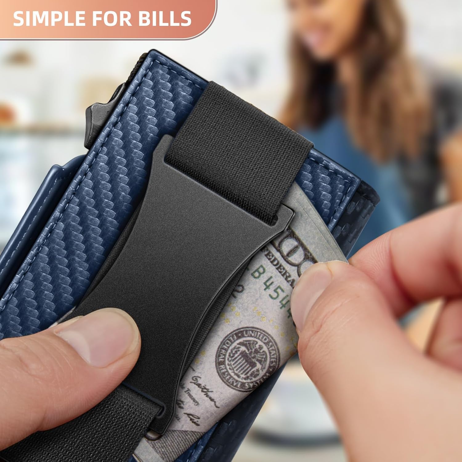 BULLIANT Men Wallet Gift Boxed,Slim Front Pocket Wallet Money Clip Card Holder 3.8"x2.7",Pop-up Access