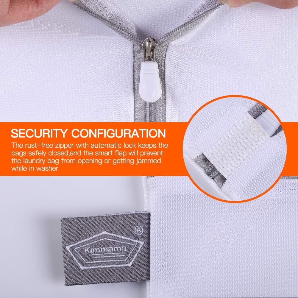 Kimmama Laundry Bag Mesh Wash Bags, Washing Machine Wash Bag, Net Washer Sack with Zipper, Dryer Pouch for Cleaning and Drying Cloths, Garment, Coats, Sweater, Delicates, Sheet, Pant, Soft Toys