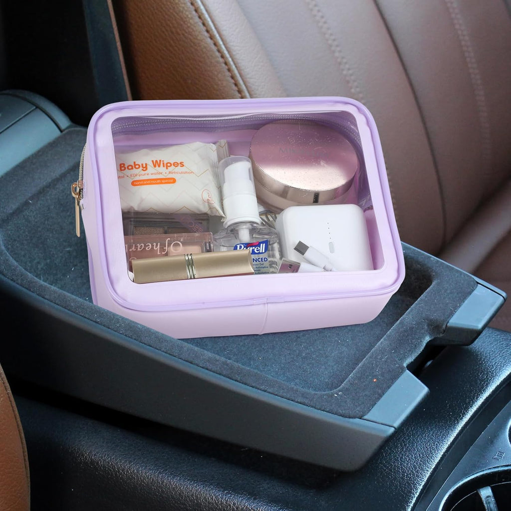 PACKISM TSA Approved Toiletry Bag - Upgrade Color-Edged Clear Makeup Bags, Clear Toiletry Bags For Traveling Fits Various Storage Needs