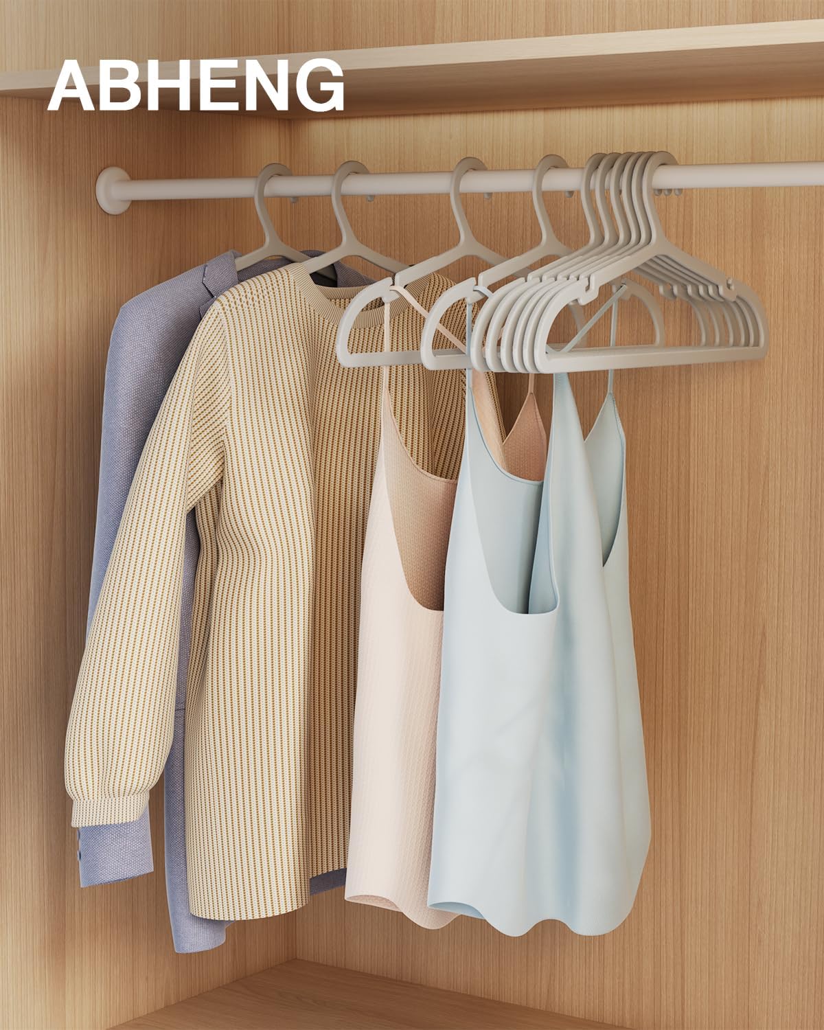 100 Pack Clothes Hangers, Non Slip Plastic Coat Hangers, Space Saving, Heavy Duty, Hanging Dry Wet Clothes, 16.4" x 8.3", Gray, UAPY05100G