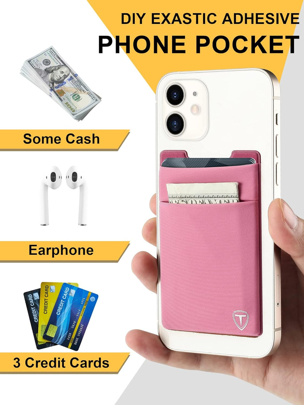 Slim Front Pocket Wallet,Pop Up Card Holder Wallets for Men and Women Aluminum Compact Wallets with RFID Blocking,Small Ultralight 6-12 Card Capacity Metal Wallets,Pink