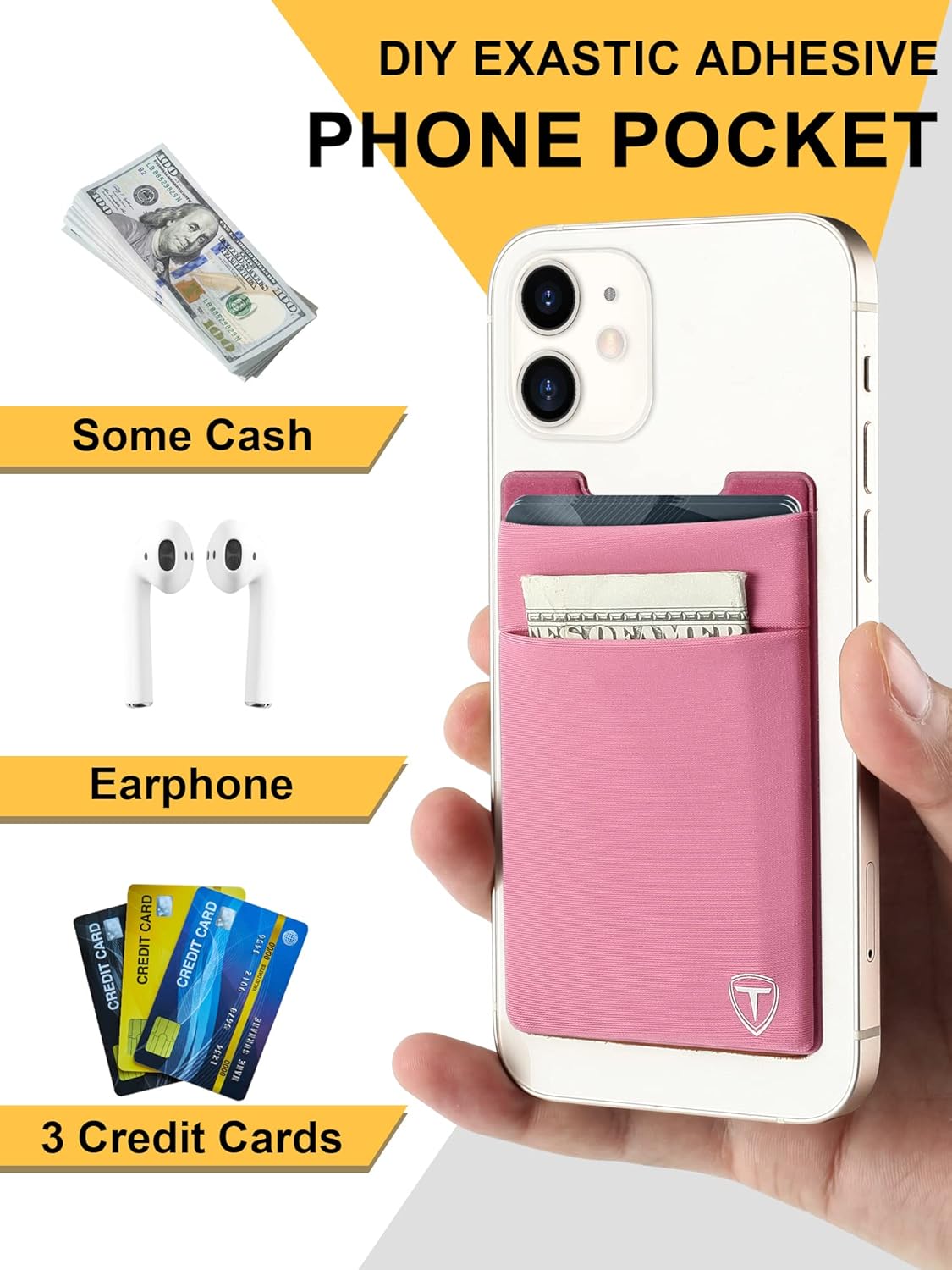 Slim Front Pocket Wallet,Pop Up Card Holder Wallets for Men and Women Aluminum Compact Wallets with RFID Blocking,Small Ultralight 6-12 Card Capacity Metal Wallets,Pink