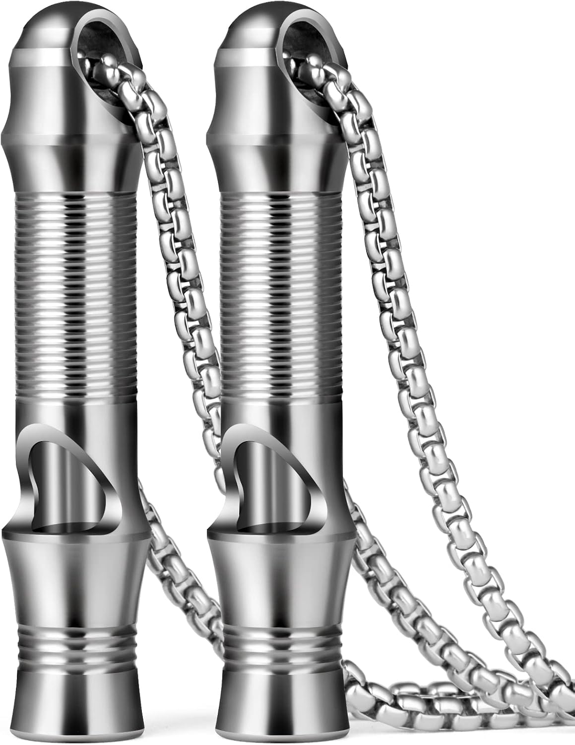 TISUR Titanium Emergency Whistle,EDC Safety Whistles Necklace Loud up to 120db,Survival Whistles for Survival,Hiking,Camping,Pets Training