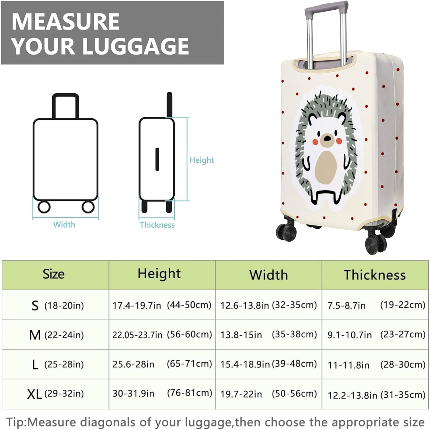 Travel Luggage Cover Suitcase Protector Fits 18-32 Inch Wheel Covers PatternedTravel Related Items Flower Luggage Protector Elastic XL