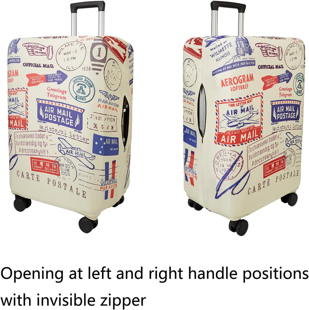 WUJIAONIAO Travel Luggage Cover Spandex Suitcase Protector Washable Baggage Covers (L (for 25-28 inch luggage), Colorful flowers)