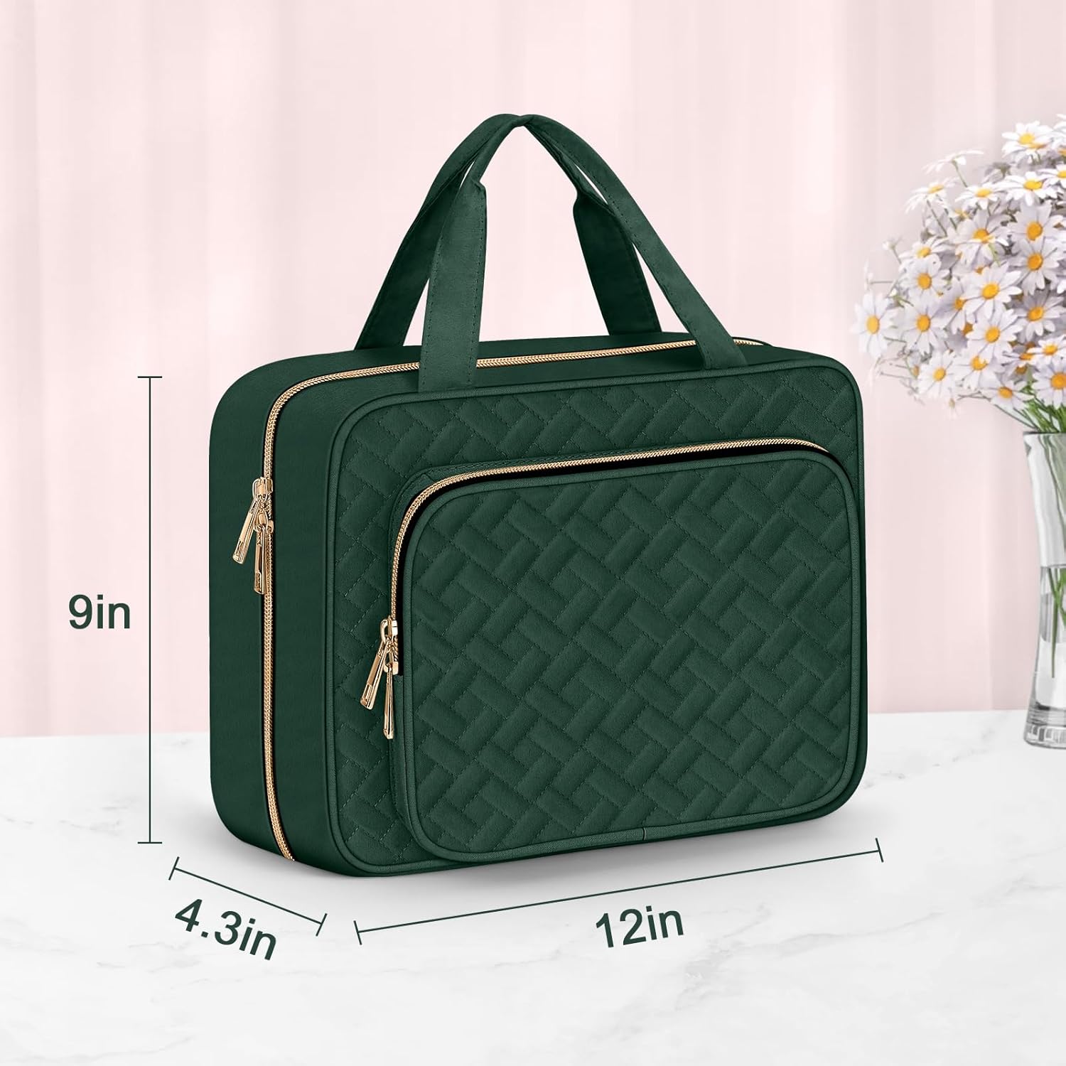 Wedama Toiletry Bag for Women, Large Cosmetic Travel Bag, Hanging Toiletry Bag for Bathroom, Thickened PVC Waterproof Travel Makeup Bag, Toiletries Bag for Travel Business Trips and Camping