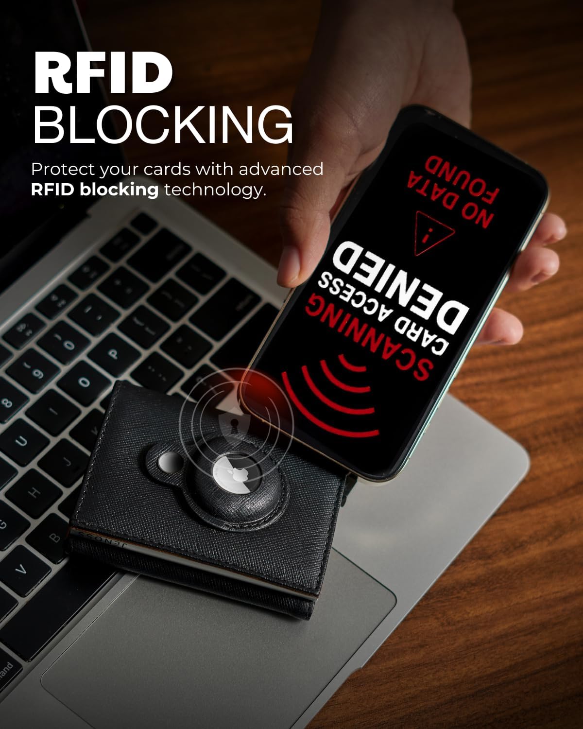 Jenoss Smart AirTag Wallet for Men: Full Grain Leather, Handcrafted, Silver Pop Up Case,Slim, RFID Blocking Credit Card Holder Compact, 12 Slot Organizers ID Cash Apple Air Tag Tracker (Black&Brown)