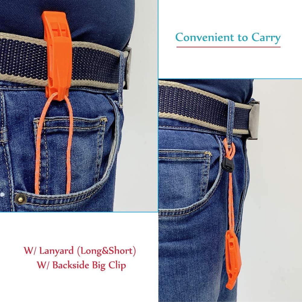 Emergency Safety Whistle with Lanyard, Loud Pea-Less Survival Whistles for Boating Kayaking Life Vest Paddle Board Rescue Signaling.