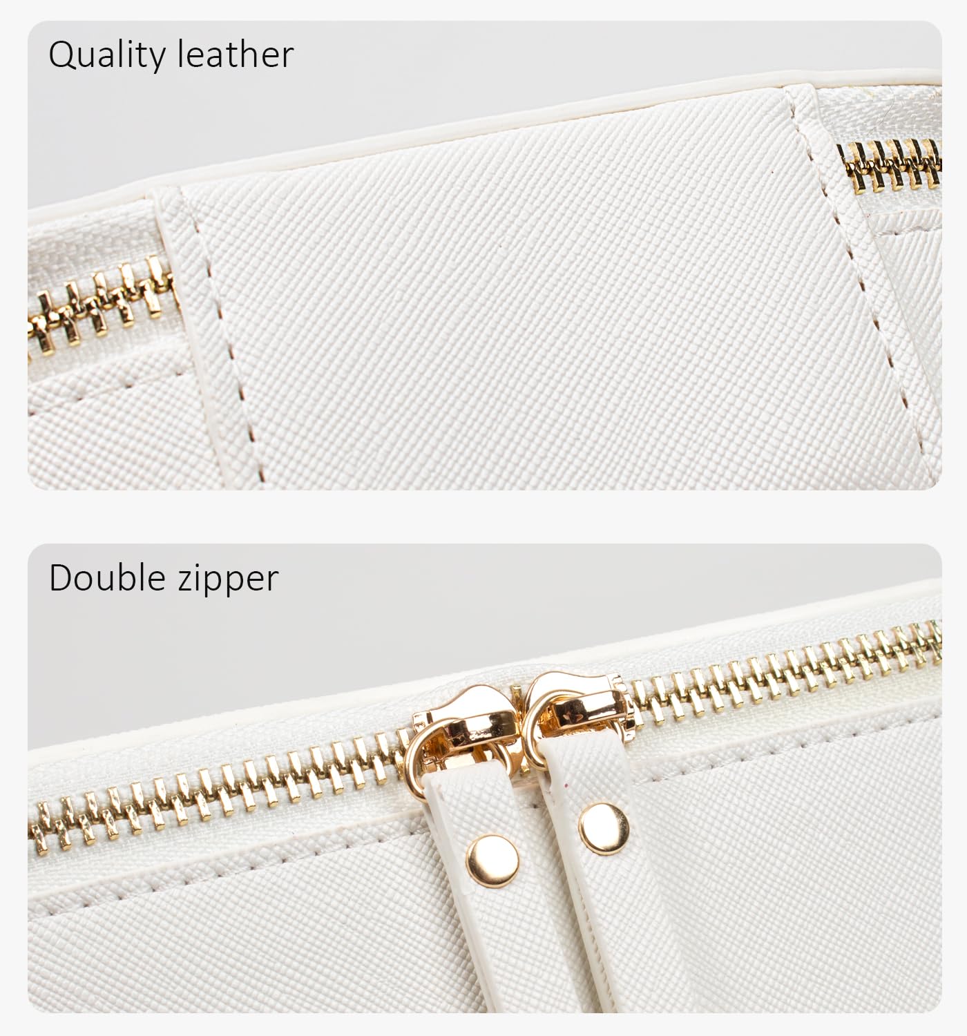 LETGO Clear Makeup Bags Set - TSA Approved Toiletry Bag with Handle Large Opening, Clear Toiletry Bags Case Pouch for Traveling Travel Car Orangizer Storage Essentials (Mini+Large White)