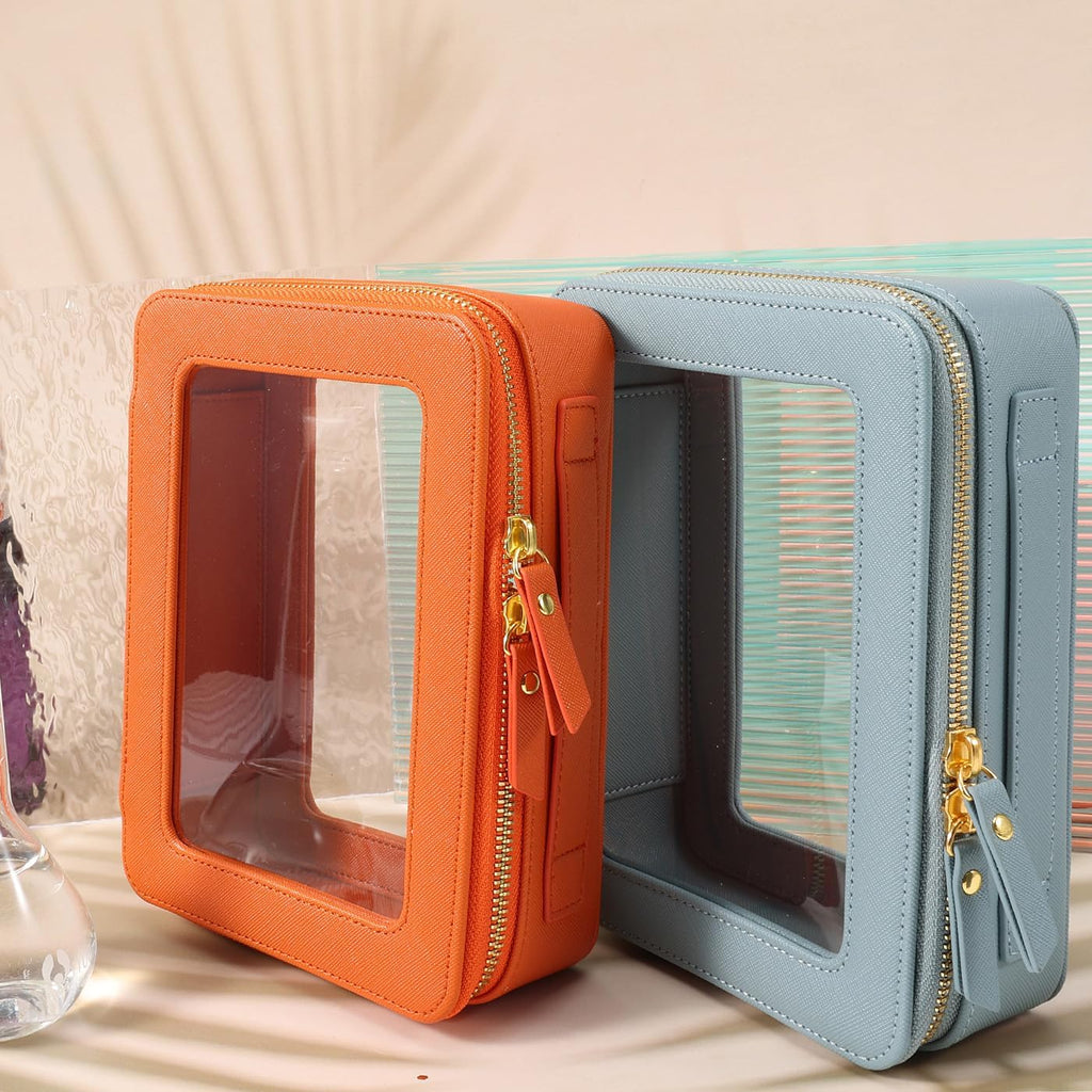 SANHECUN Toiletry bag waterproof cosmetic organizer with handle lagre opening for travelling