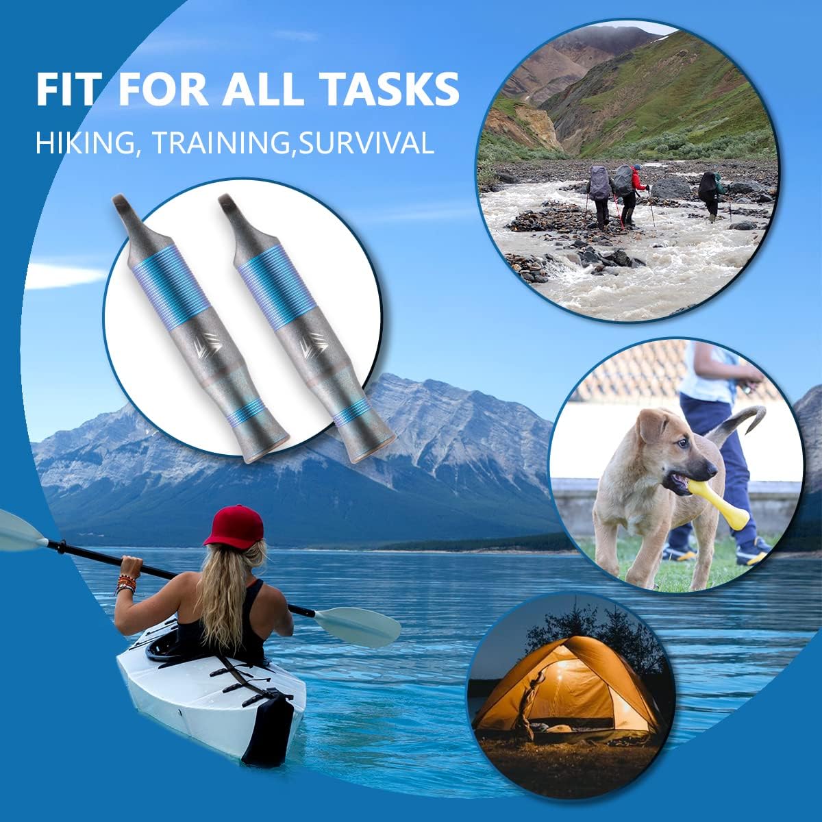 WeKnife Emergency Whistle Survival Loud, Titanium Outdoor Safety Whistle Survival Shrill Loud Blast with Paracord for Kayak, Life Vest, Jacket, Boating, Fishing,Camping, Hiking, Hunting, Coyote