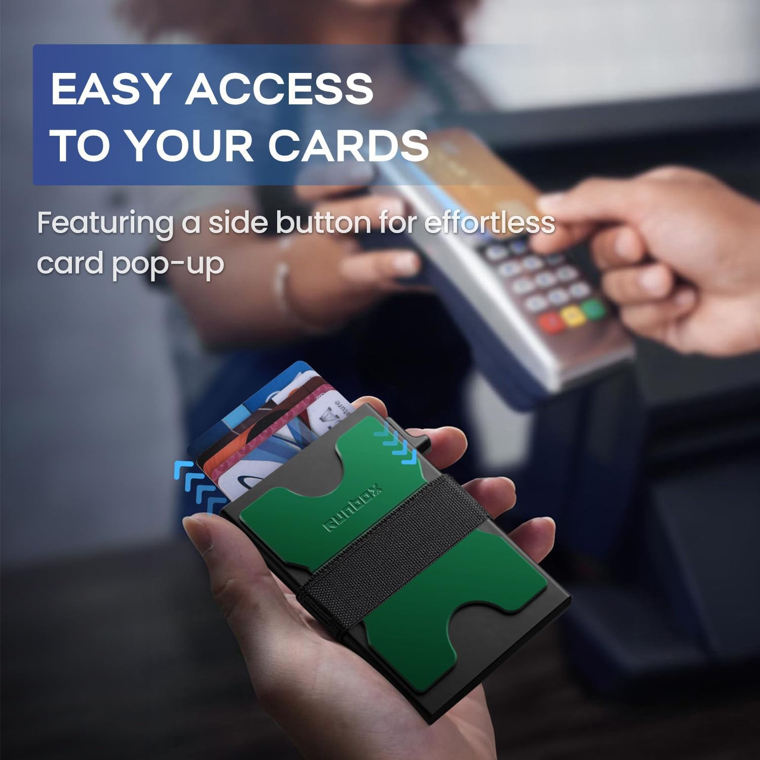 Mens Business Card Holder, Slim Card Wallet for Men and Women, Minimalist RFID Blocking Wallet with Pop-Up Function, Thin Design, Metal Cases Holds 6+6 Cards, Gifts for Men, Men's Accessories