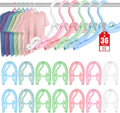 36 Pcs Travel Hangers Portable Foldable Travel Hanger Organizer, Plastic Cruise Ship Essentials Clothes Folding Hangers for Camping Flying RV Europe Vacation Essentials Suitcase, Pastel Multi
