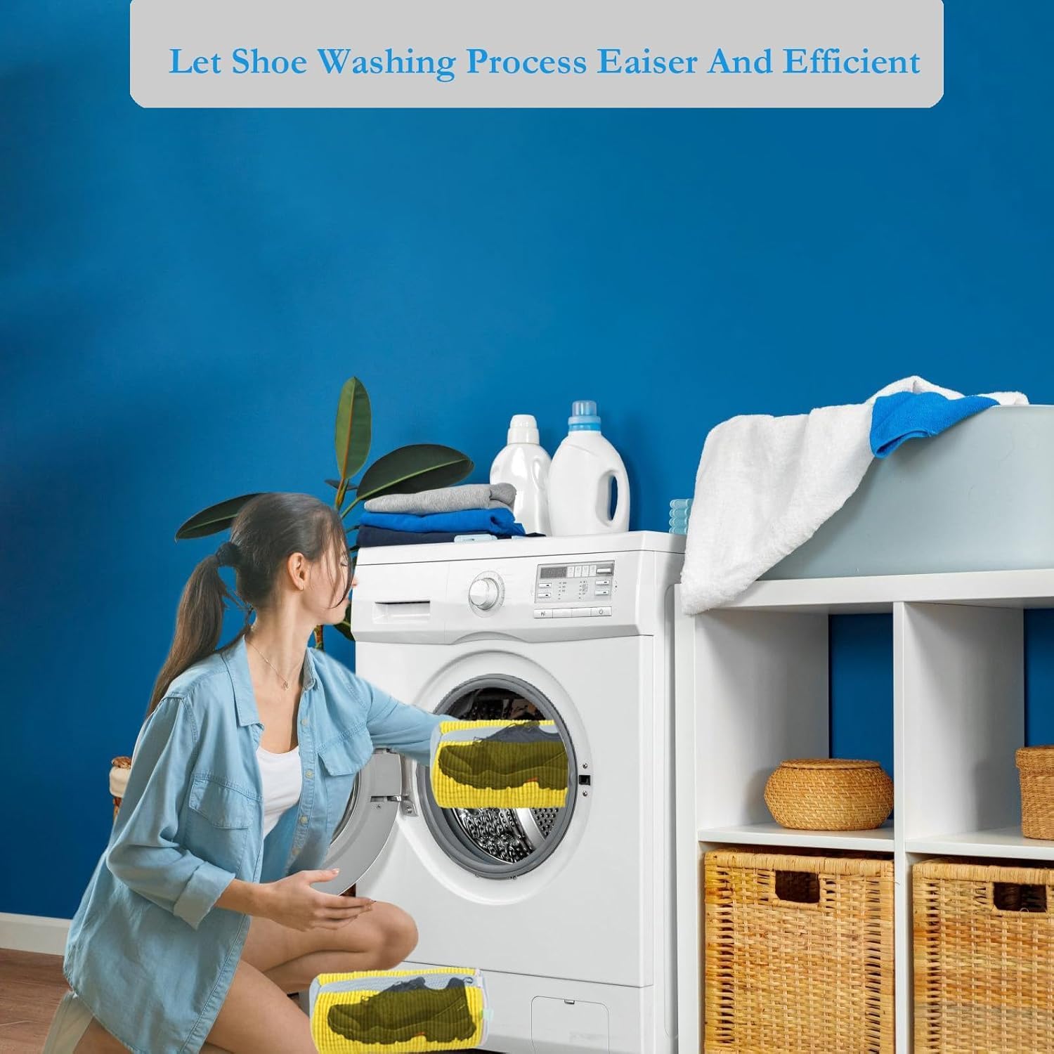 Shoe Cleaning Bag,Shoe Washing Bag For Washing Machine,Laundry Bag For Shoes,Fluffy Fibers 360° Wrap-Around Cleaning Reusable Washer Shoe Bag Ensure Deep Cleaning of The Shoes(Brown 2 pcs)