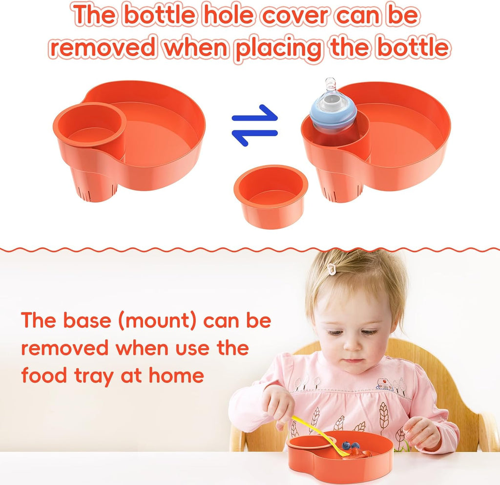 Kids Car Seat Tray, Travel Tray with Cup Holder for Toddler Baby, Kids Car Seat Food Snack Organizer for Road Trip, Stroller snack Organizer Travel Must Haves Toddler Must Haves (Orange)