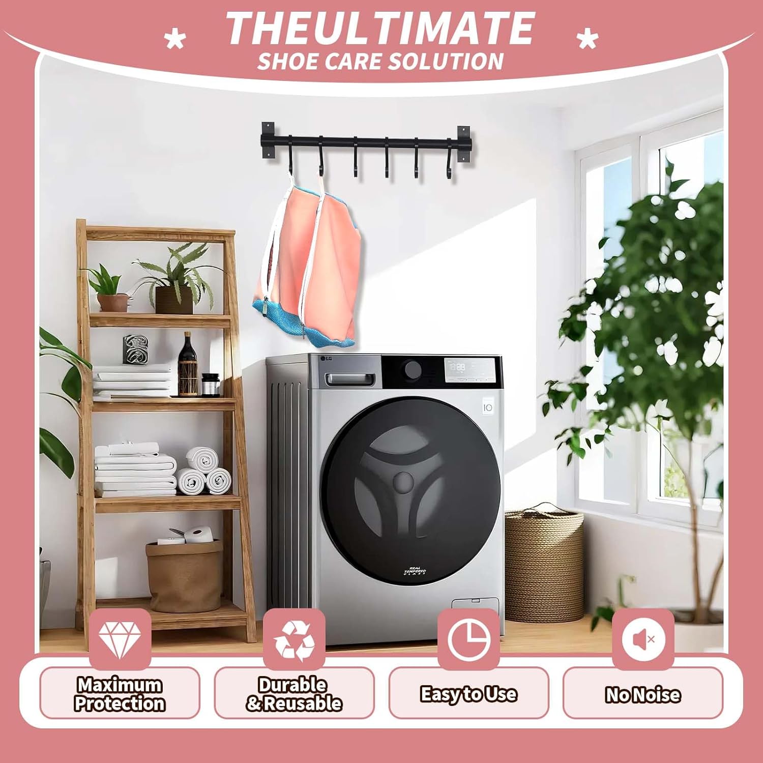 Upgrade Strong Clean Siliconic Shoe Washing Machine Bag 2 Pcs, XXXL Honeycomb Mesh Laundry Bag for Sneakers, Running Shoes, Sock, Delicates and Toys(40x25x25cm)