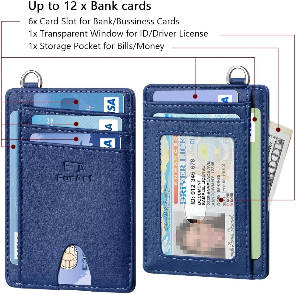 FurArt Slim Minimalist Wallet, Front Pocket Wallets, RFID Blocking, Credit Card Holder for Men & Women