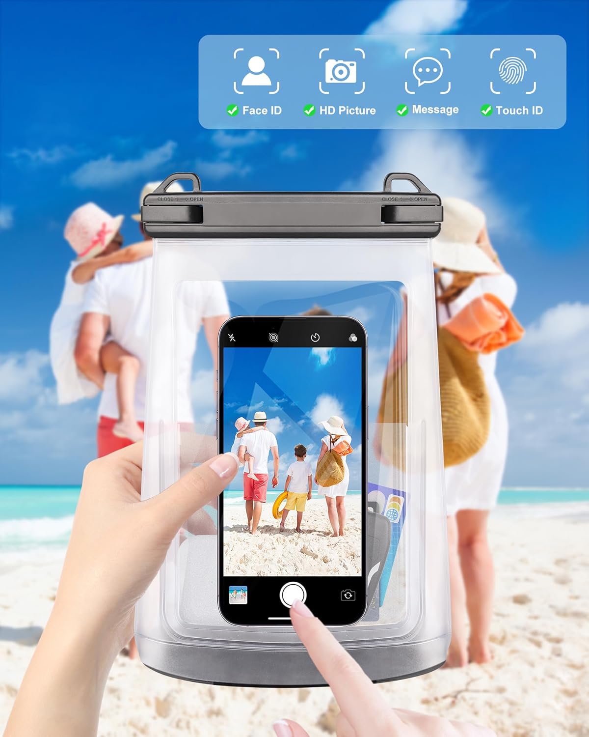 1.2L Waterproof Phone Pouch for iPhone 16 15 14 11 Pro Max & Galaxy S24 S21 - Floating Large Capacity Dry Bag Stores Sunscreen, Sunglasses - Oversized Waterproof Bag for Beach, Swimming, Kayaking