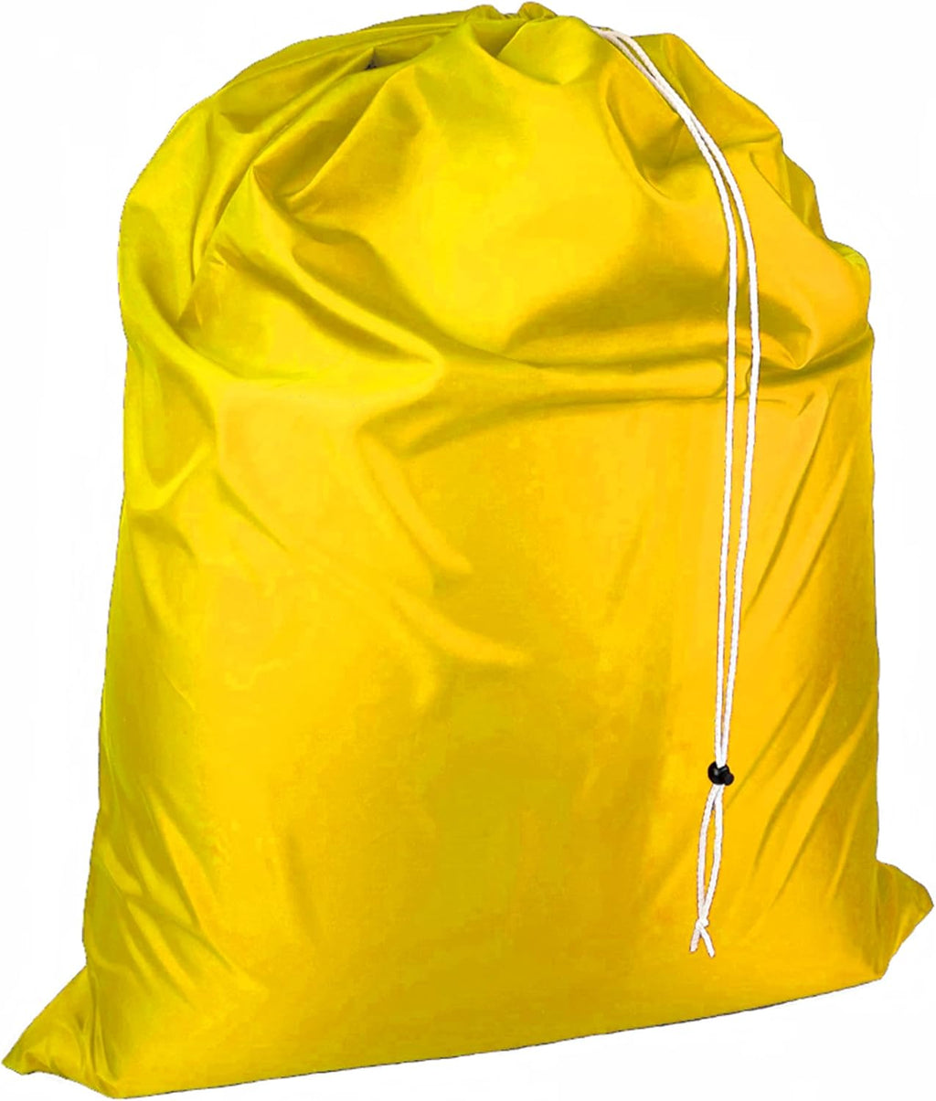 Laundry Bag with Locking Closure Drawstring – Extra Large Heavy Duty 100% Nylon, Large & Foldable Clothes Sack – Lightweight Dirty Laundry Organizer for Travel, Dorm, Gym – L 40" x H 50" (YELLOW)