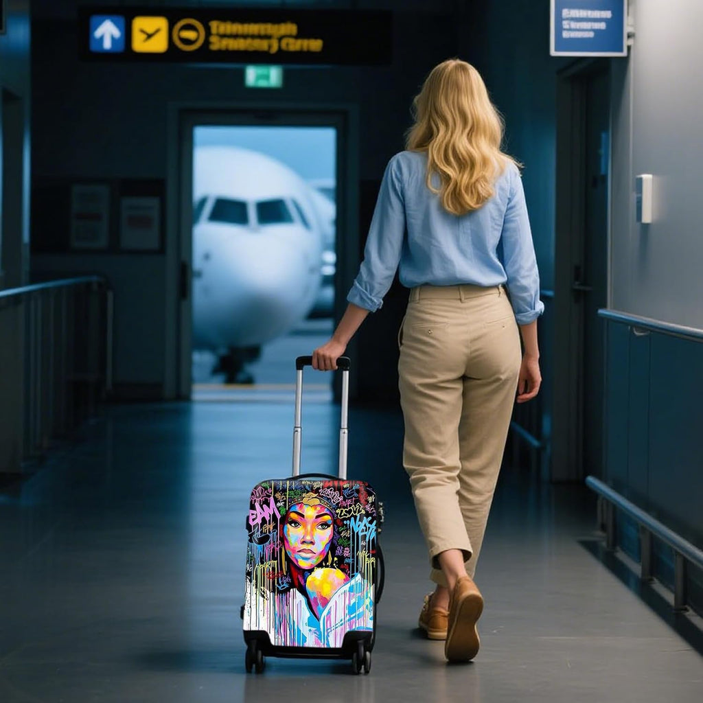 WUJIAONIAO Travel Luggage Cover Spandex Suitcase Protector Washable Baggage Covers (S (for 18-20 inch luggage), hands off)