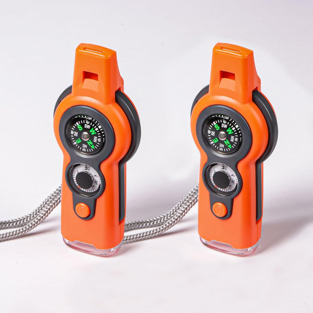 Emergency Survival Function Whistle, Outdoor Multifunctional Tool Safety Whistle with Lanyard, Ideal for Kayaking, Boating, Hiking, Camping, Climbing, Hunting, Fishing, Rescue Signaling