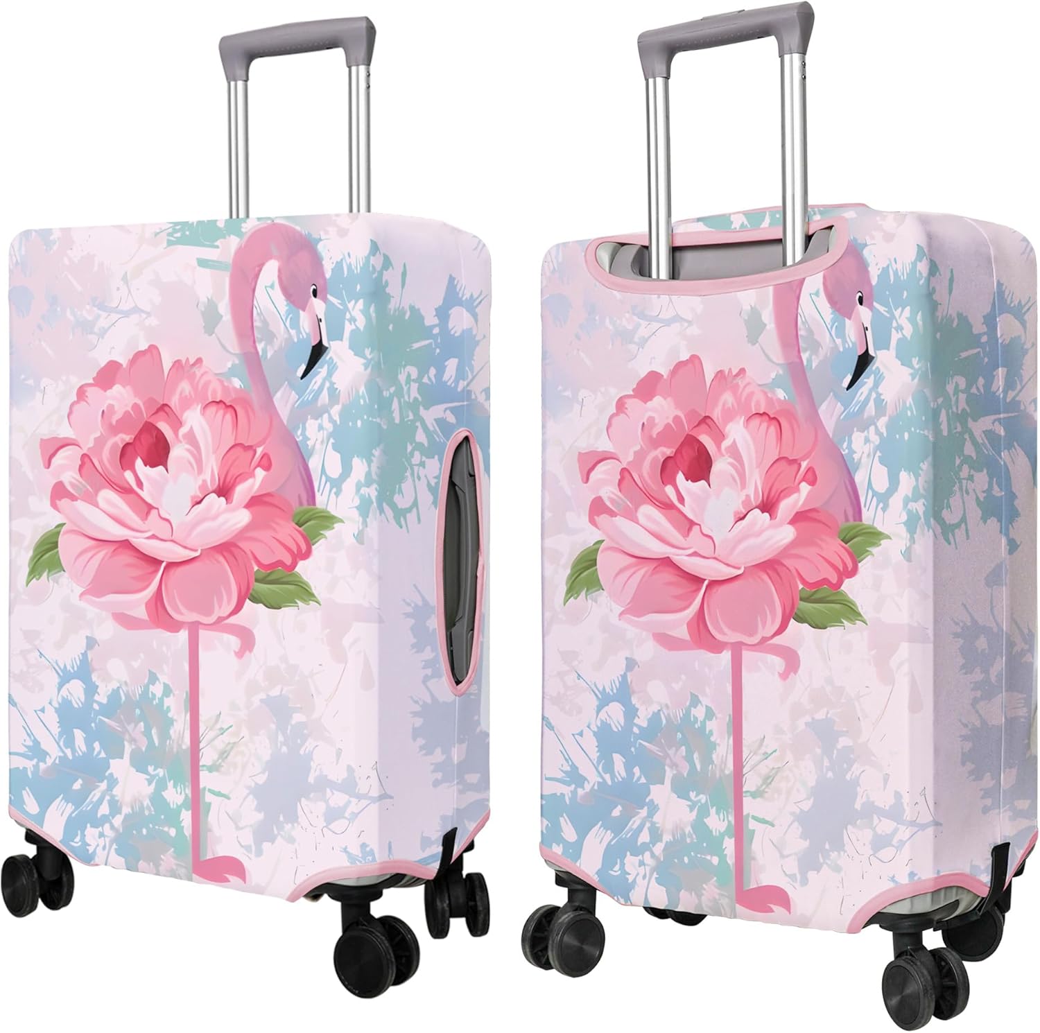 Travel Luggage Cover Suitcase Protector Fits 18-32 Inch Wheel Covers PatternedTravel Related Items Flower Luggage Protector Elastic XL
