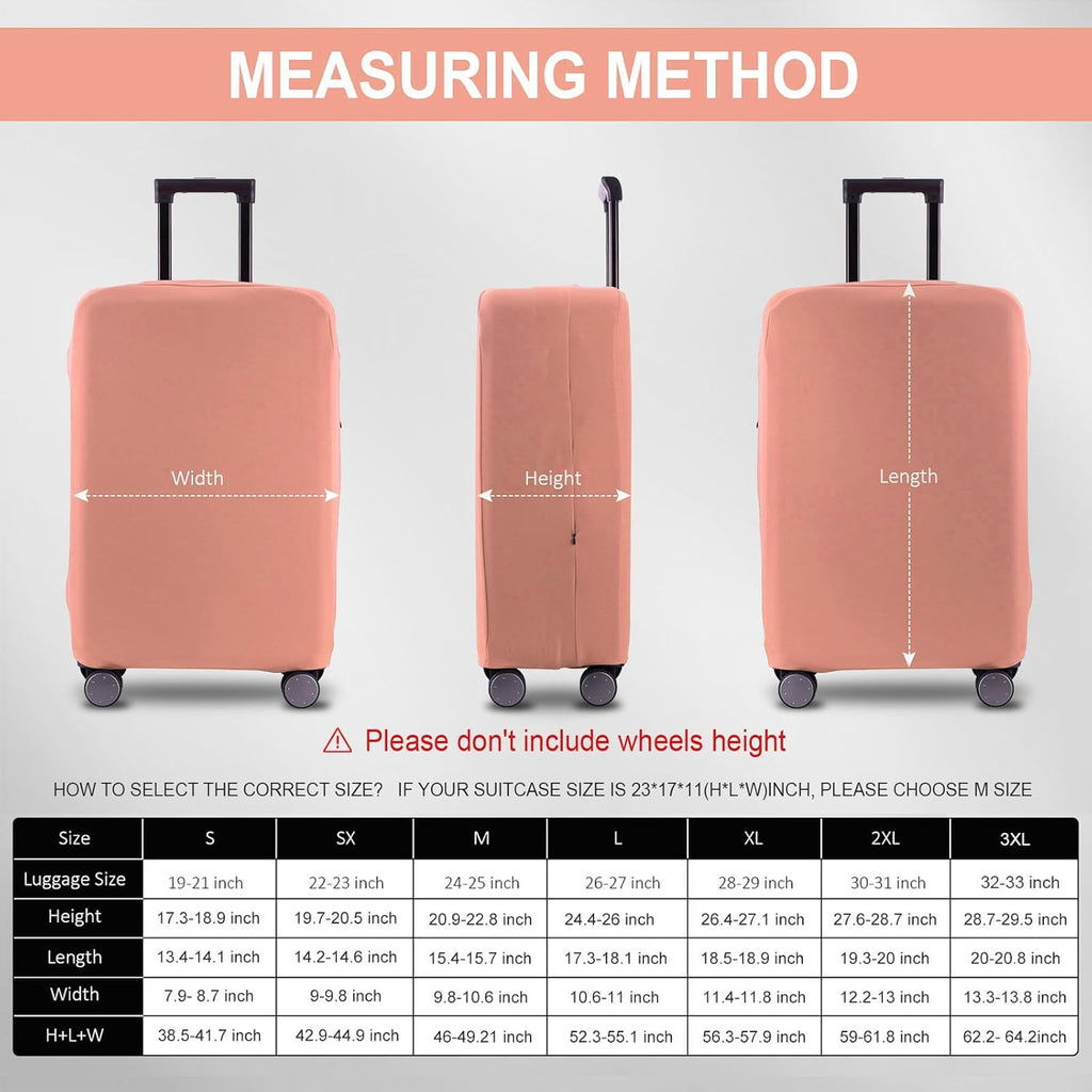 Travel Luggage Cover Suitcase Protector Scratch-Resistant Fit 19-31 Inch Suitcase, Not Included Suitcase (Pink, S(19-21 inch))
