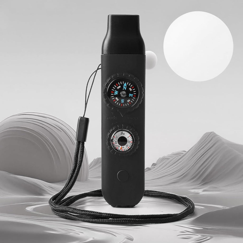 Multifunctional Survival Emergency Whistle for Kids with Compass Hiking Survival, Thermometer & Neck Lanyard | Emergency Safety Gear for Hiking, Camping, Kayaking, Boating, Climbing