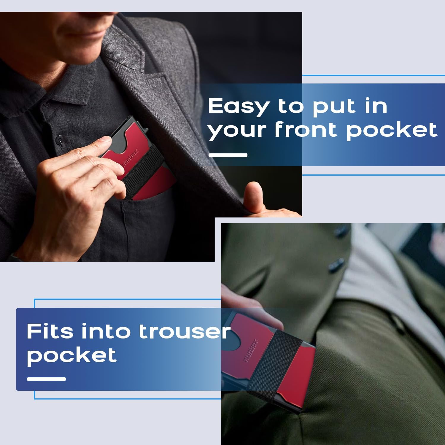 Mens Business Card Holder, Slim Card Wallet for Men and Women, Minimalist RFID Blocking Wallet with Pop-Up Function, Thin Design, Metal Cases Holds 6+6 Cards, Gifts for Men, Men's Accessories