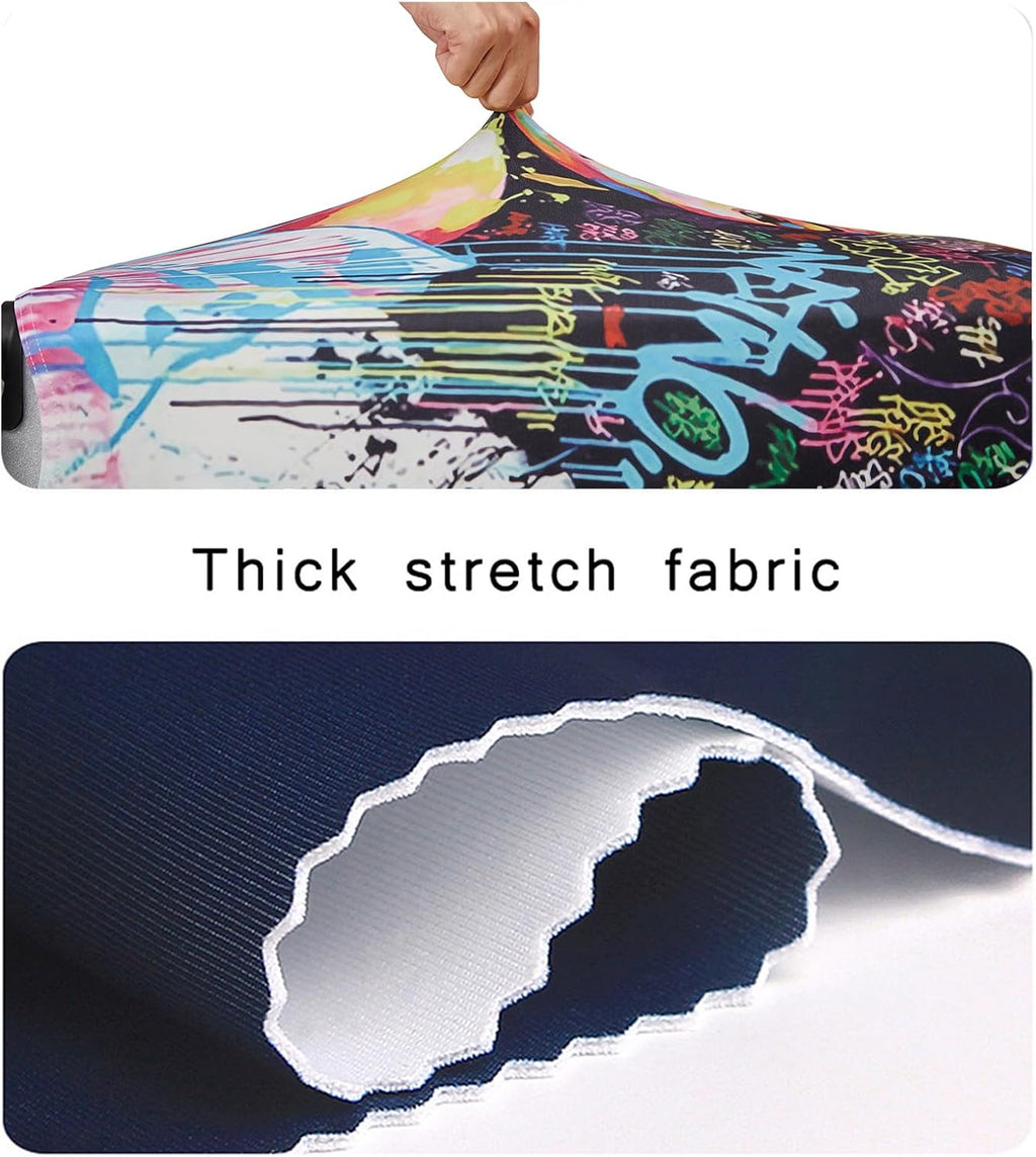 WUJIAONIAO Travel Luggage Cover Spandex Suitcase Protector Washable Baggage Covers (M (for 22-24 inch luggage), hands off)