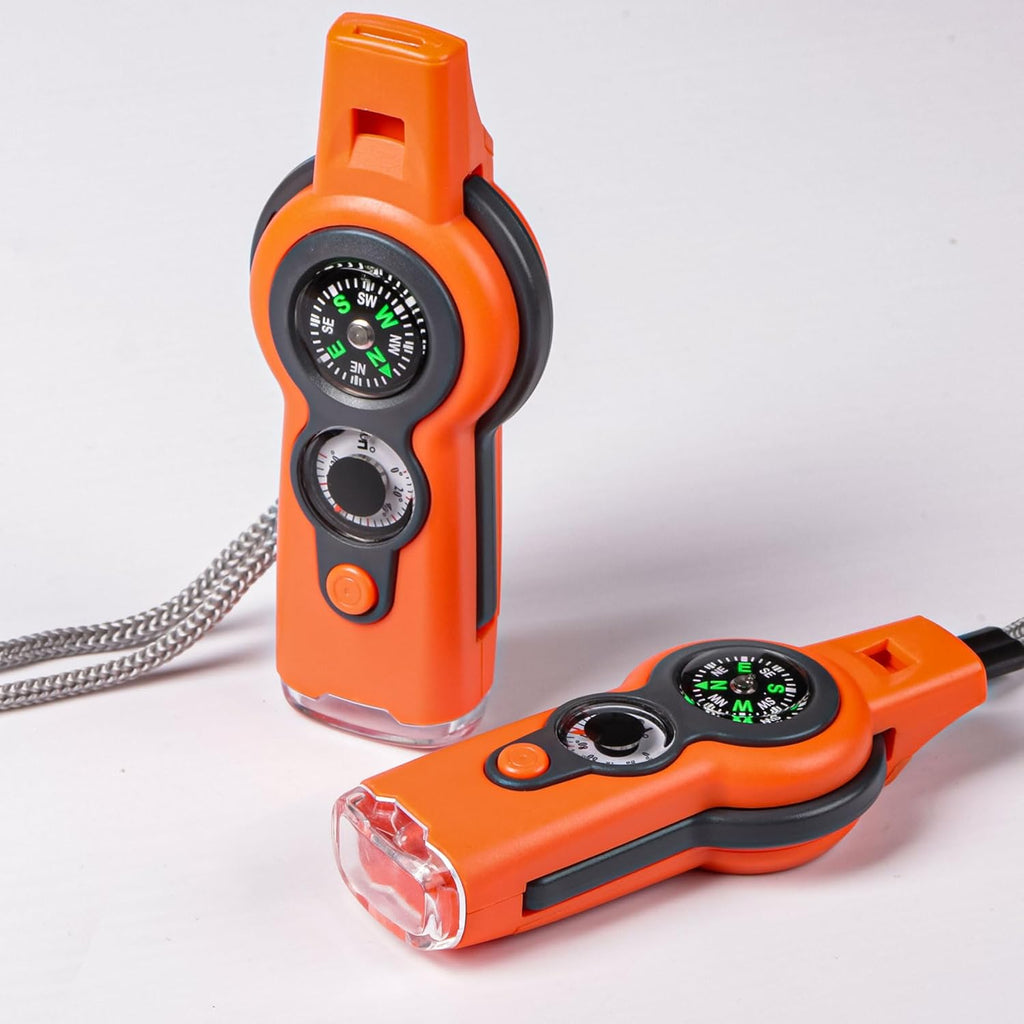Emergency Survival Function Whistle, Outdoor Multifunctional Tool Safety Whistle with Lanyard, Ideal for Kayaking, Boating, Hiking, Camping, Climbing, Hunting, Fishing, Rescue Signaling