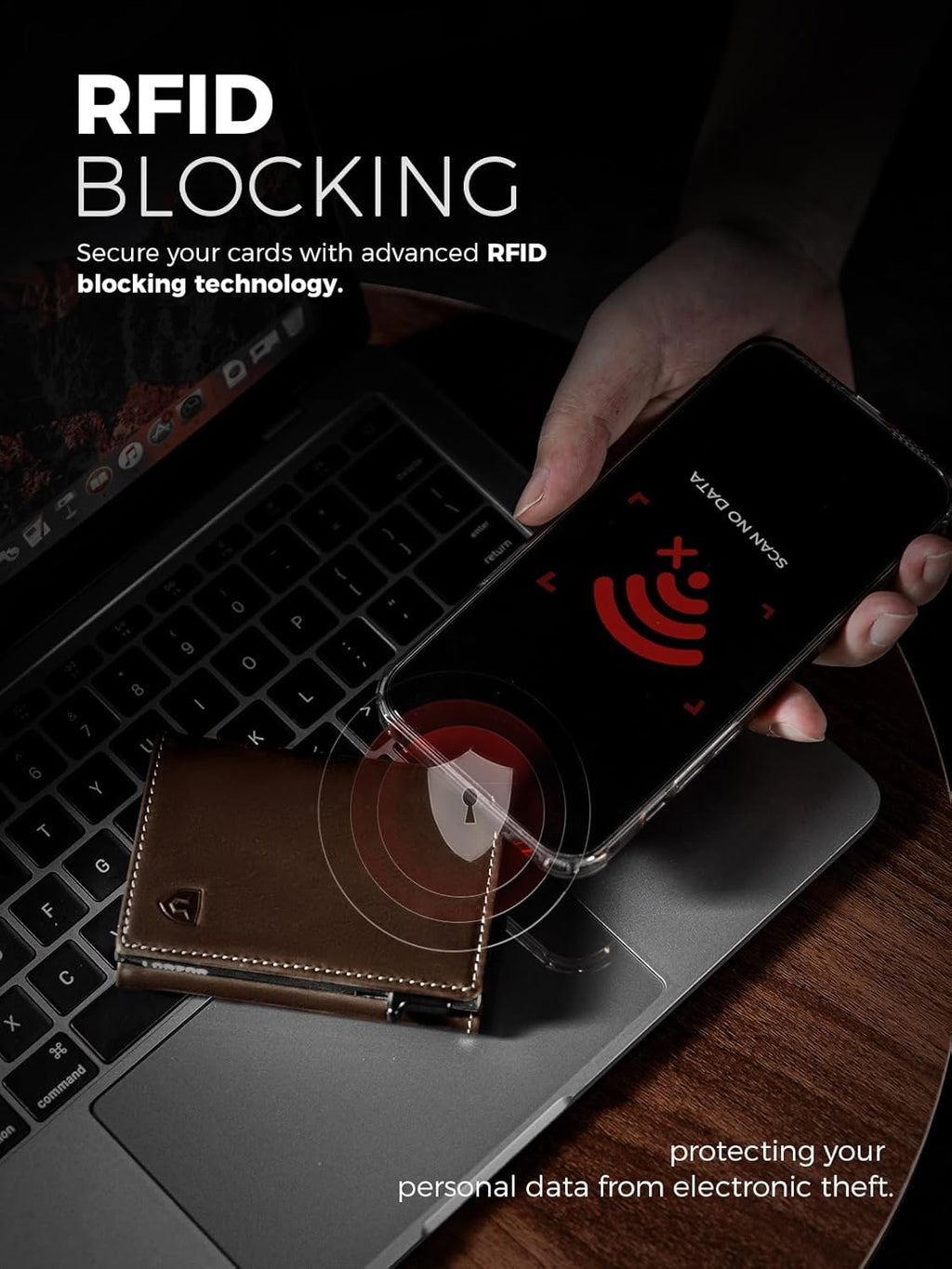 LORZOR Wallet for Men with Metal Card Holder, Pop Up Wallet, Finest Full Grain Leather Trifold Wallet, Smart, Minimalist, RFID Blocking, Front Pocket, ID Window, Brown/Grey