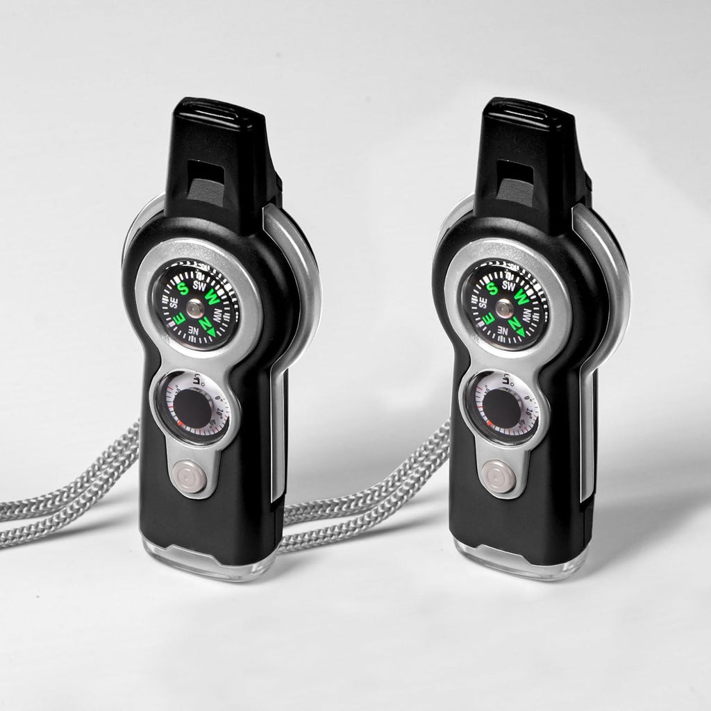 Emergency Survival Function Whistle, Outdoor Multifunctional Tool Safety Whistle with Lanyard, Ideal for Kayaking, Boating, Hiking, Camping, Climbing, Hunting, Fishing, Rescue Signaling