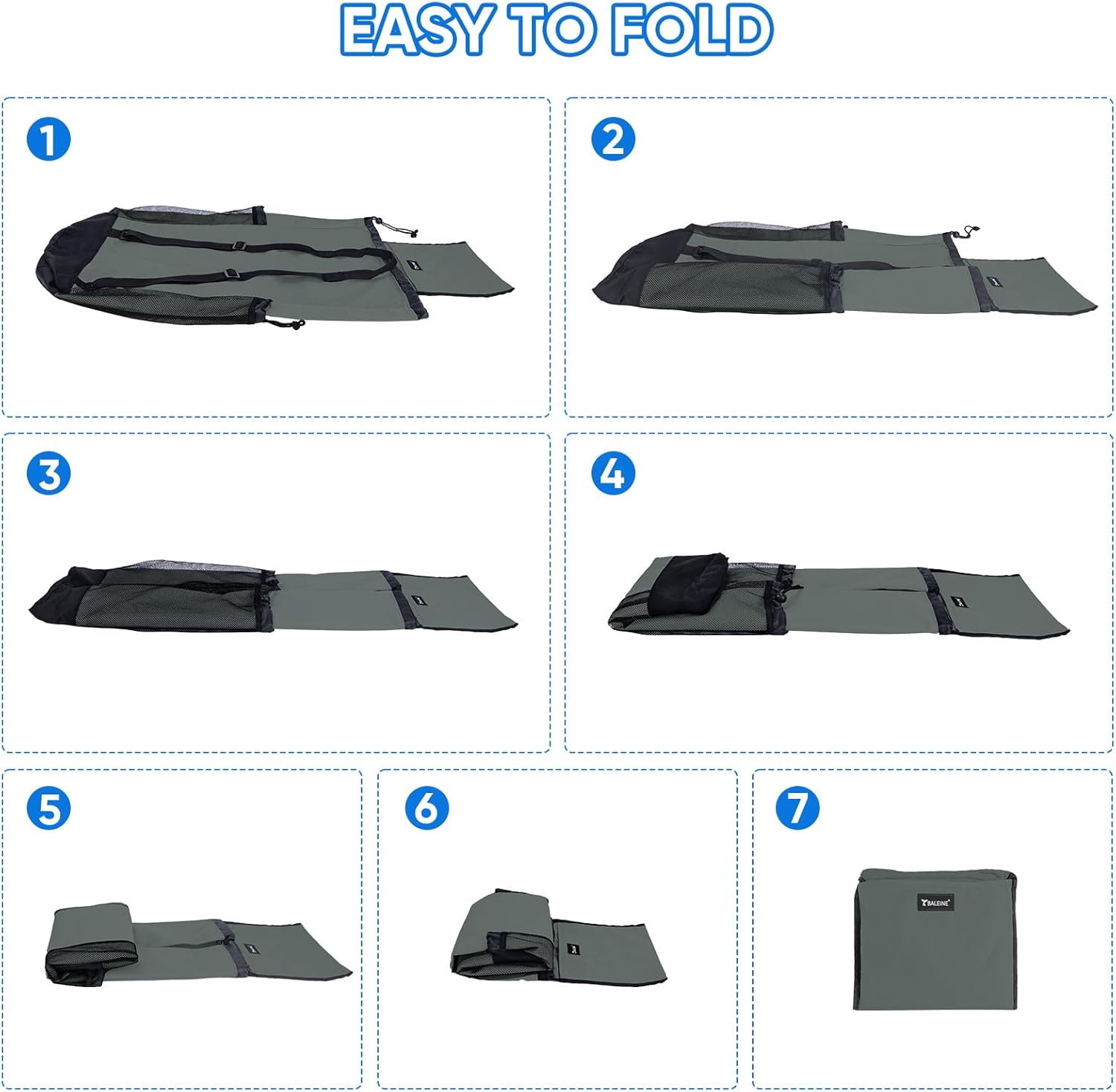 BALEINE 120L Laundry Bag Backpack, 900D Oxford Fabric Large Travel Laundry Bags with Shoulder Straps and 2 Mesh Pockets for College Dorm, Apartment, Laundromat (Dark Grey, 120L)