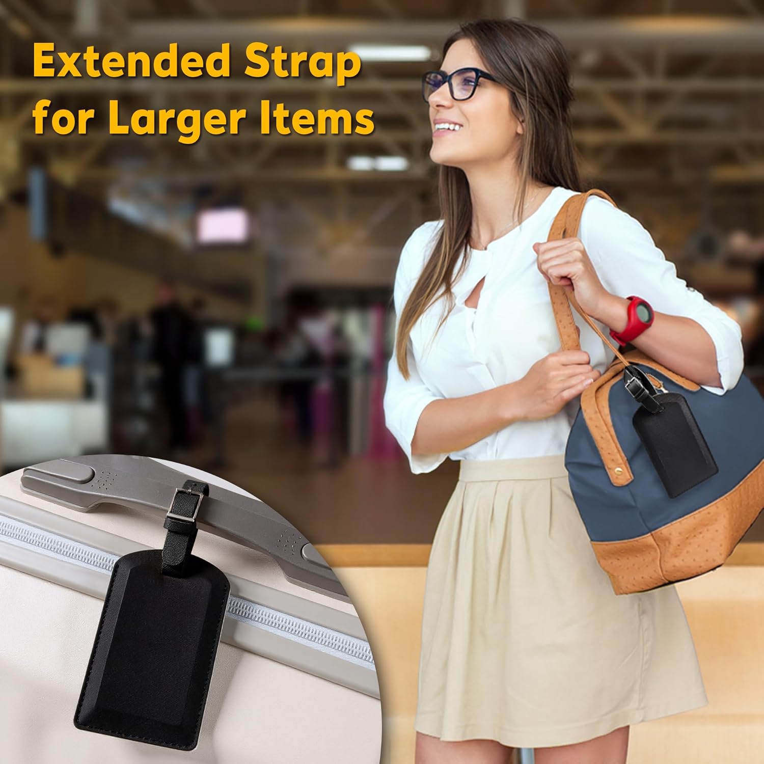 3 Pack Luggage Tags for Suitcases, TSA Approved Bag Tags, Baggage Tags with Privacy Protection, Travel Essentials Luggage Accessories, Black