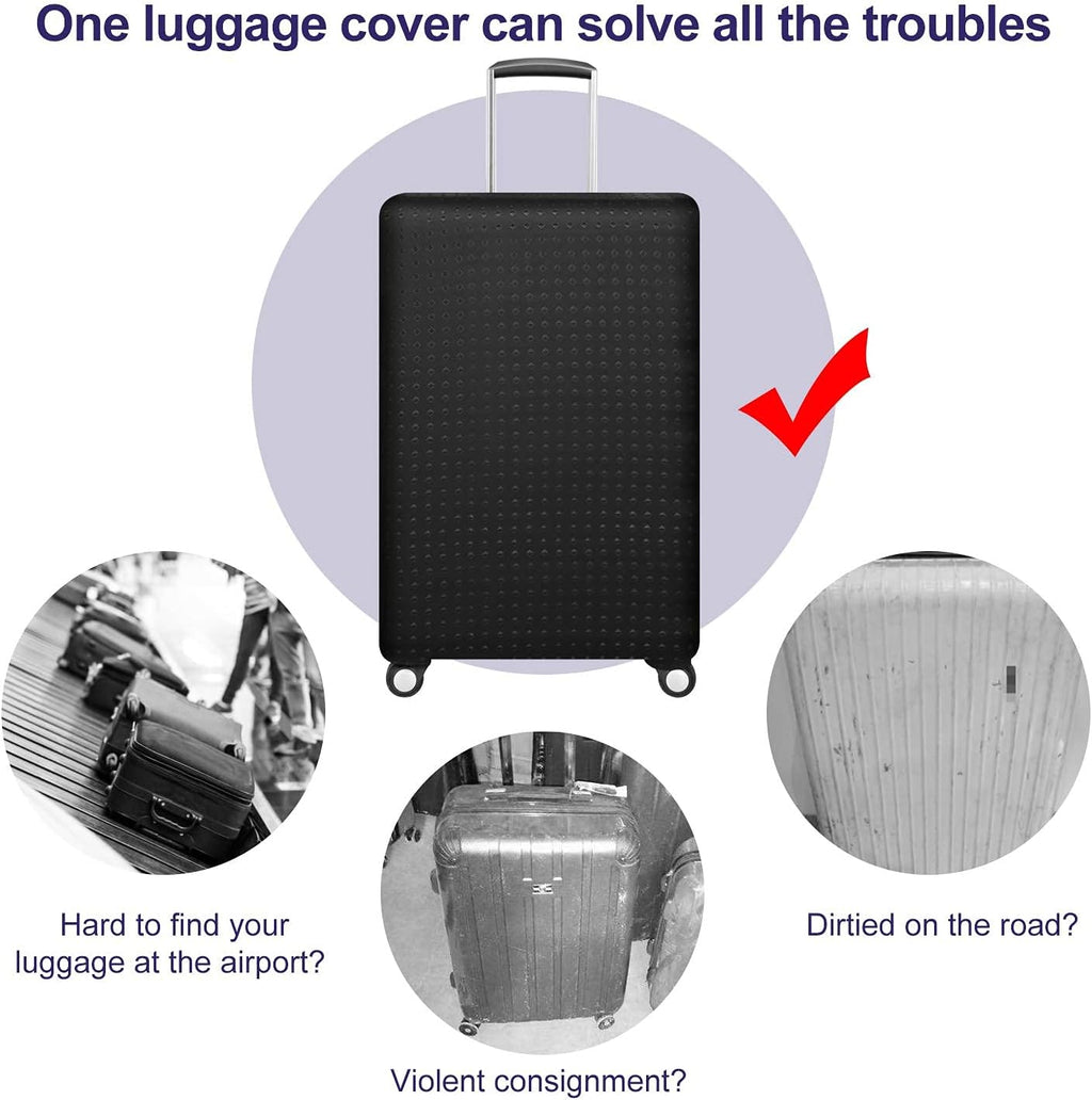 7-mi Travel Luggage Cover Protector, Washable Suitcase Protector Anti-scratch Spandex Baggage Covers Fits 19-21 Inch Luggage