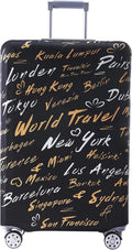 Travelkin Luggage Covers For Suitcase Tsa Approved,Suitcase Cover Protector Fit 18-32 Inch Luggage (World City, M)