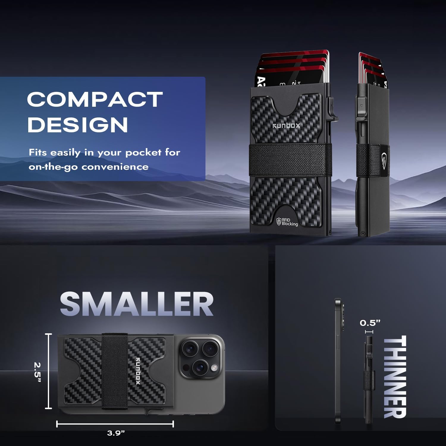 Mens Business Card Holder, Slim Card Wallet for Men and Women, Minimalist RFID Blocking Wallet with Pop-Up Function, Thin Design, Metal Cases Holds 6+6 Cards, Gifts for Men, Men's Accessories