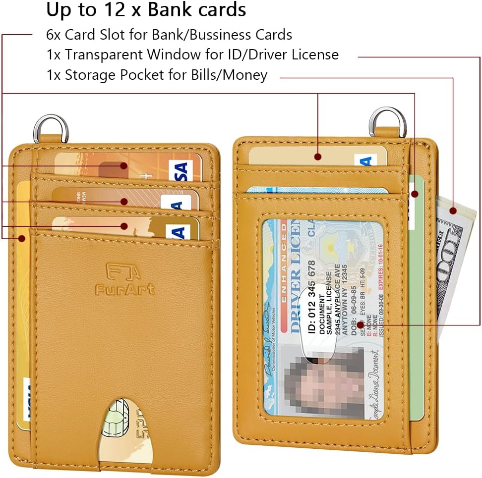 FurArt Slim Minimalist Wallet, Front Pocket Wallets, RFID Blocking, Credit Card Holder for Men & Women