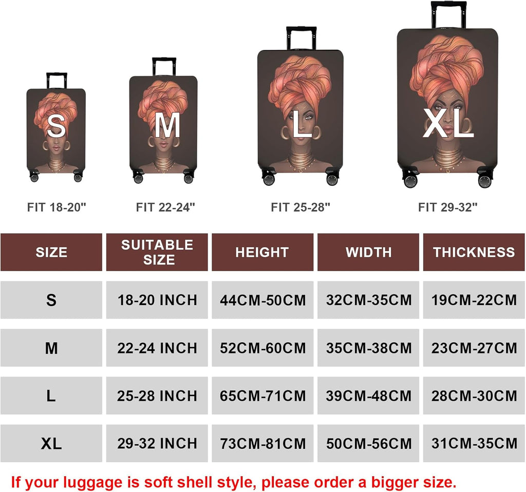 WUJIAONIAO Travel Luggage Cover Spandex Suitcase Protector Washable Baggage Covers (M (for 22-24 inch luggage), don't touch)