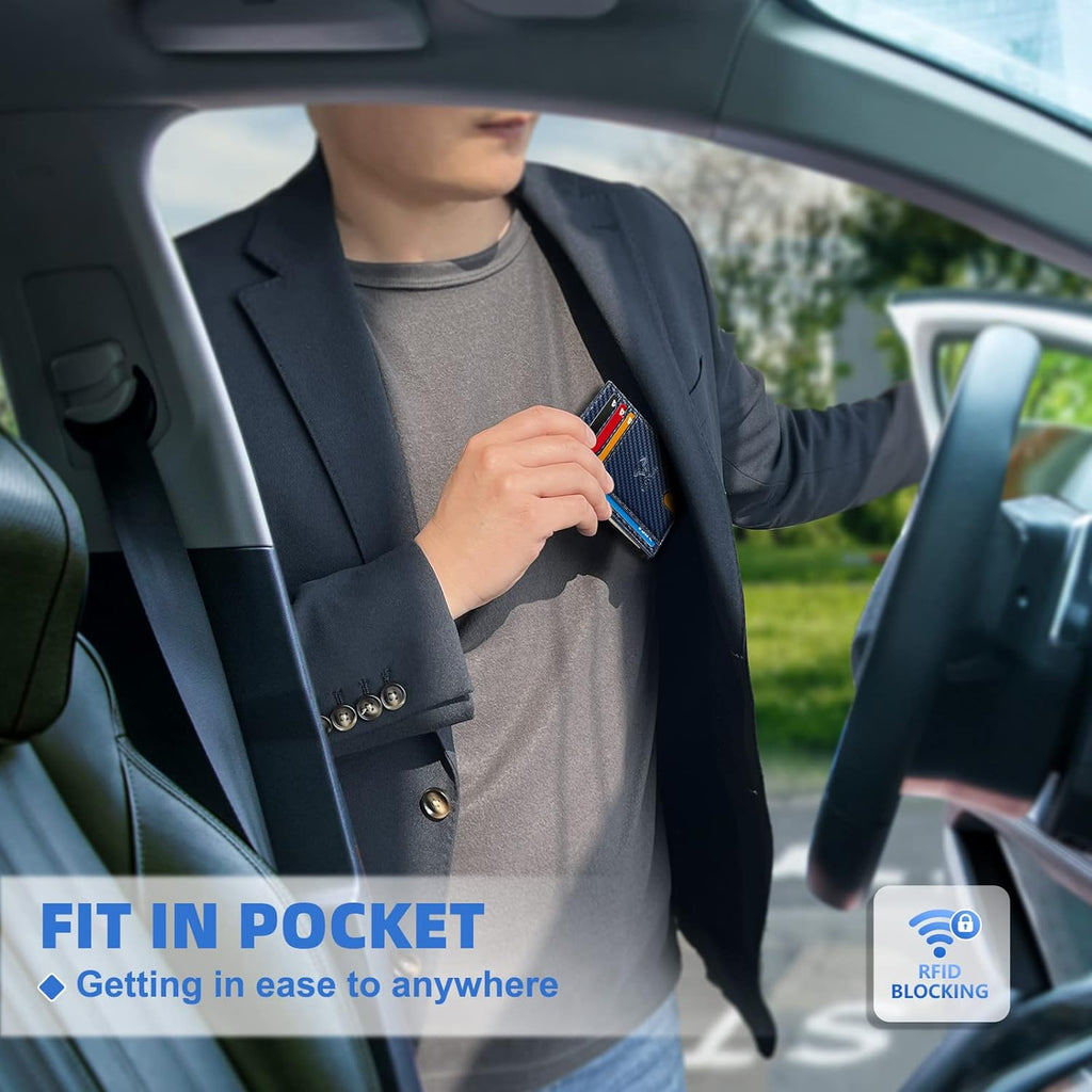 BULLIANT Slim Wallet, Skinny Minimal Thin Front Pocket Wallet Card Holder For Men 7Cards 3.15"x4.5",Gift-Boxed