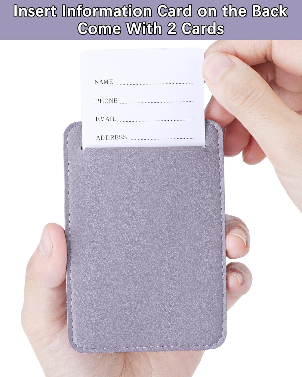 Teskyer Luggage Tags for Suitcases, TSA Approved with Privacy Protection Cover, Premium Faux Leather Bag Tags for Travel - 4 Pack, Purple