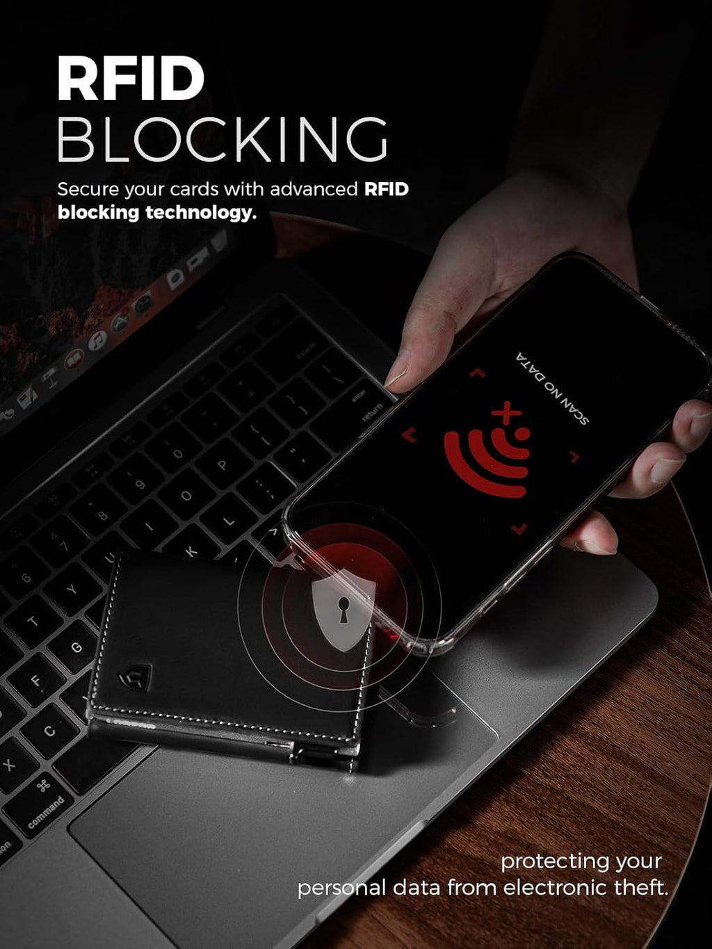 LORZOR Wallet for Men with Metal Card Holder, Pop Up Wallet, Finest Full Grain Leather Trifold Wallet, Smart, Minimalist, RFID Blocking, Front Pocket, ID Window, Black/Silver