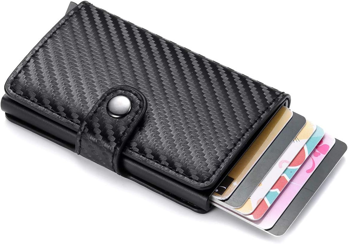 Card Holder, Men Credit Card Holder, Slim Card Case Front Pocket Anti-theft-RFID Auto Pop up Travel Thin Wallets for Men
