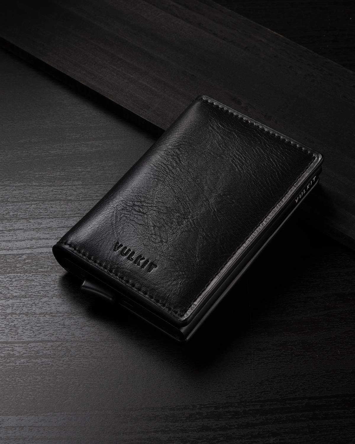 VULKIT Card Holder Pop Up Slim Wallet Leather RFID Blocking Card Case Up to 8 Credit Cards