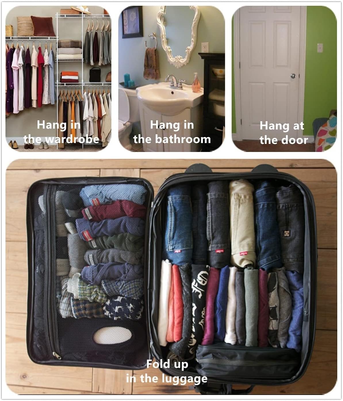 Foldable Clear Hanging Travel Toiletry Bag Cosmetic Organiser Storage