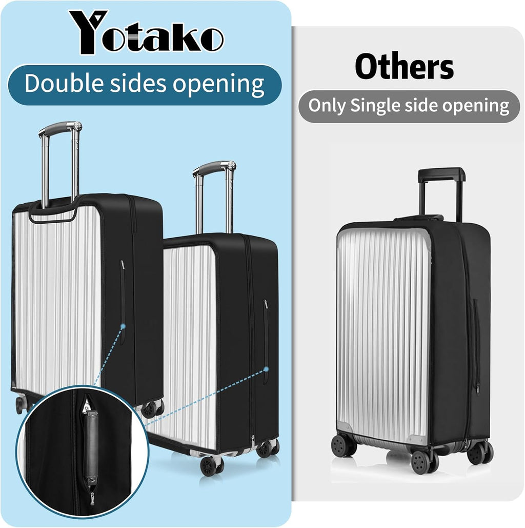 Yotako Upgraded Zippered Transparent PVC Suitcase Cover, No Disassembly Required Clear Luggage Protector for Suitcase Luggage Protector Cover 30''