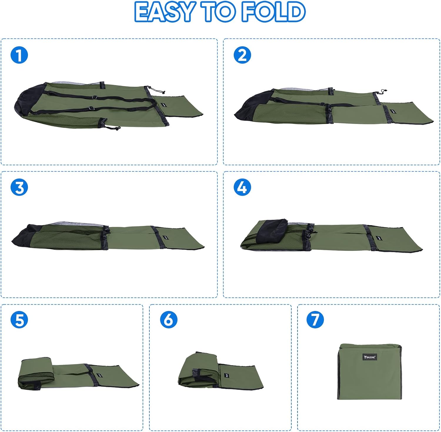 BALEINE 120L Laundry Bag Backpack, 900D Oxford Fabric Large Travel Laundry Bags with Shoulder Straps and 2 Mesh Pockets for College Dorm, Apartment, Laundromat (Green, 120L)