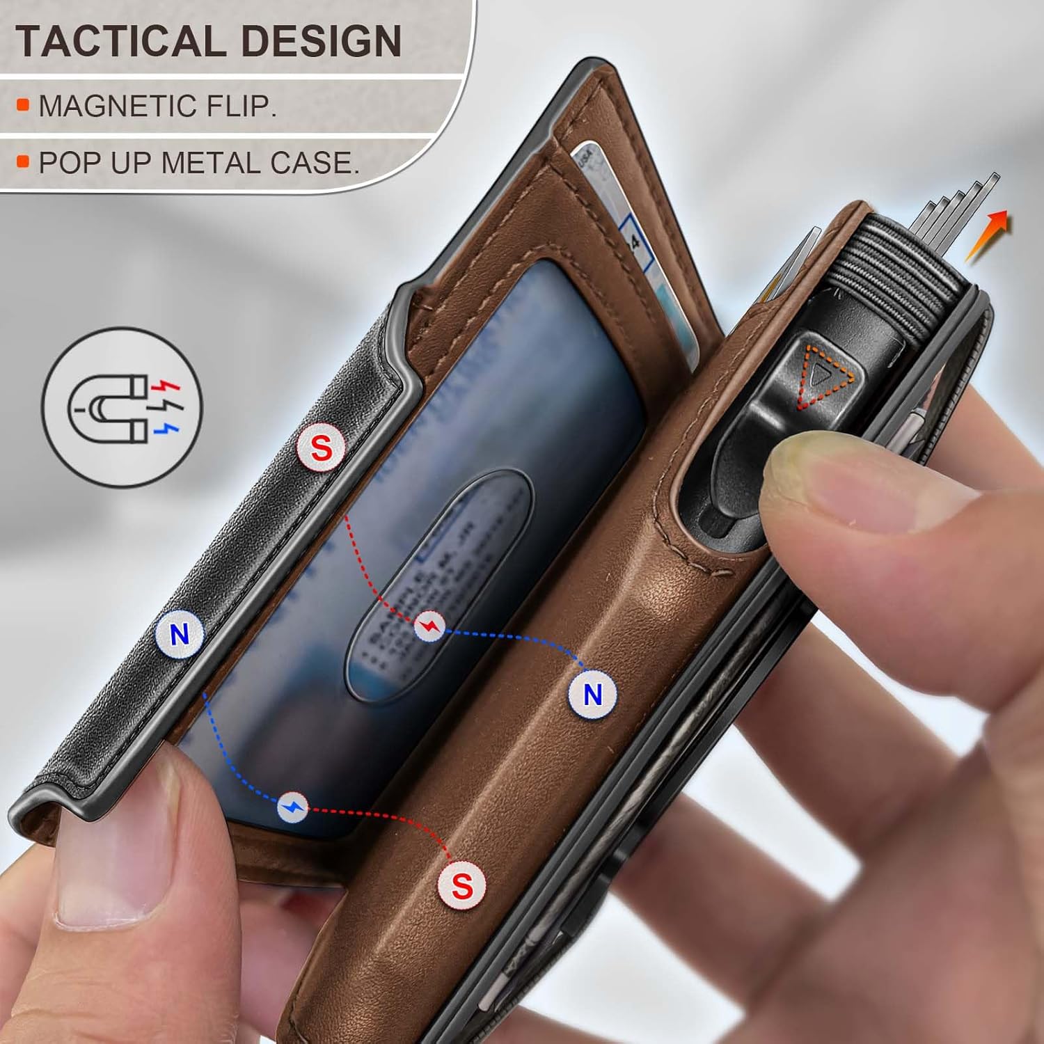 BULLIANT Men Wallet Gift Boxed,Slim Front Pocket Wallet Money Clip Card Holder 3.8"x2.7",Pop-up Access