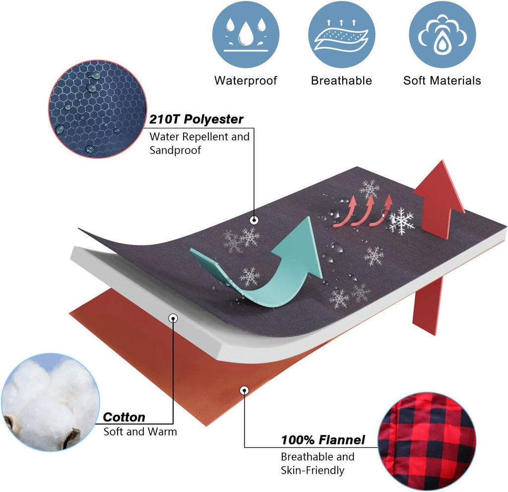 0 Degree Sleeping Bag Cotton Flannel Winter Cold Weather for Adults XXL Sleeping Bag 4 Season Big and Tall with Pillow Compression Sack